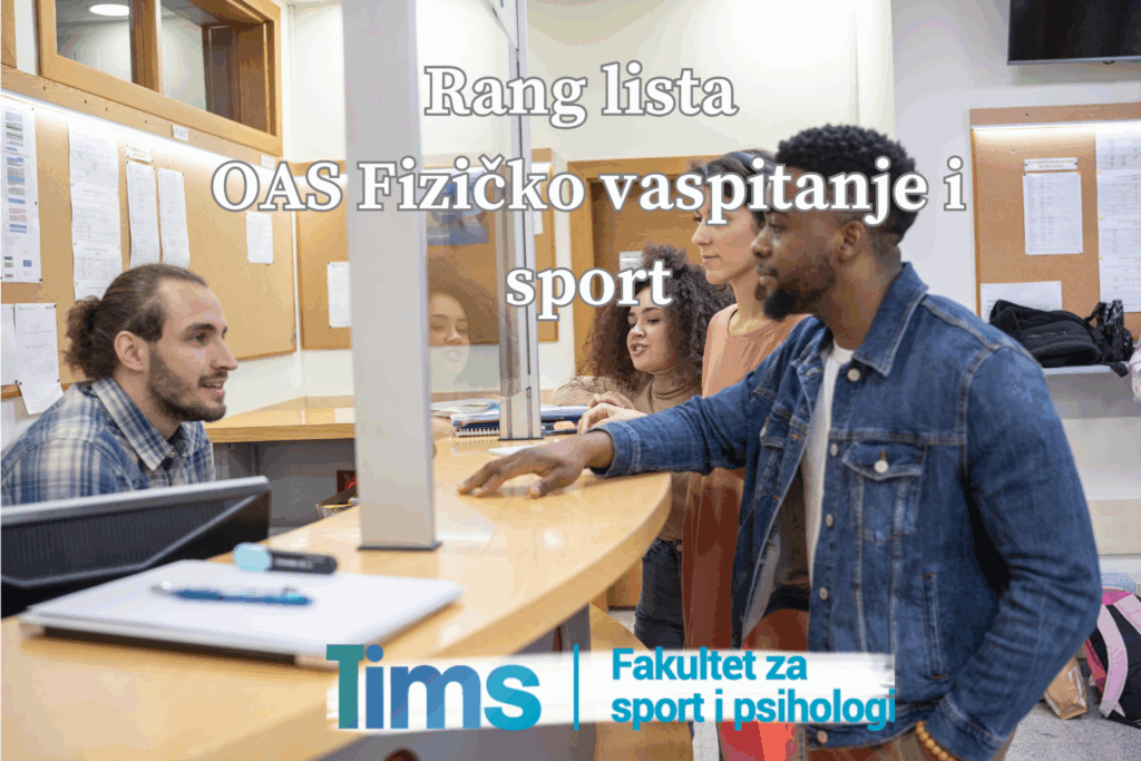 Rezultati prijemnog ispita - drugi upisni rok Fizičko vaspitanje i sport