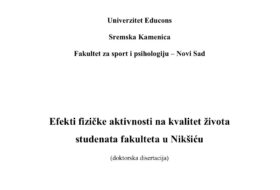 Efekti fizičke aktivnosti na kvalitet života studenata fakulteta u Nikšiću